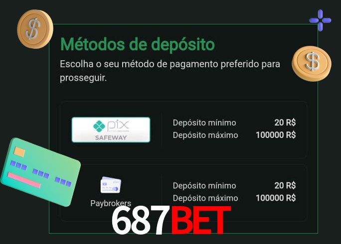 O cassino 687bet oferece uma grande variedade de métodos de pagamento
